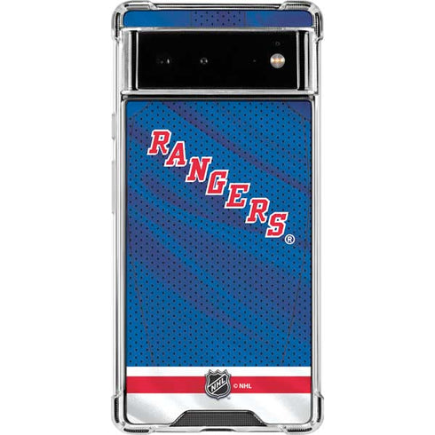 NHL New York Rangers Home Jersey Google Pixel 6 Clear Case